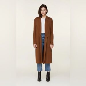 Soia & Kyo “Annabella” Long Autumn Cardigan Coat — Size Small, Open Front
